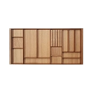 Лоток для столовых приборов в ящик BLUM TANDEMBOX в базу 900 мм. Деревянный органайзер - вкладыш из натурального дуба для кухонных принадлежностей